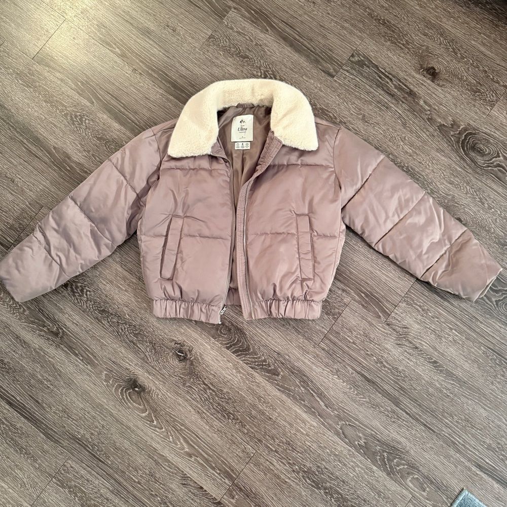 Abercrombie & Fitch Ultra Faux Fur Collar Bomber Jacket